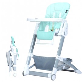 505 CH baby folding baby highchair, multifunctional portable baby feed chair, seat height adjustable kids chair with PU seat